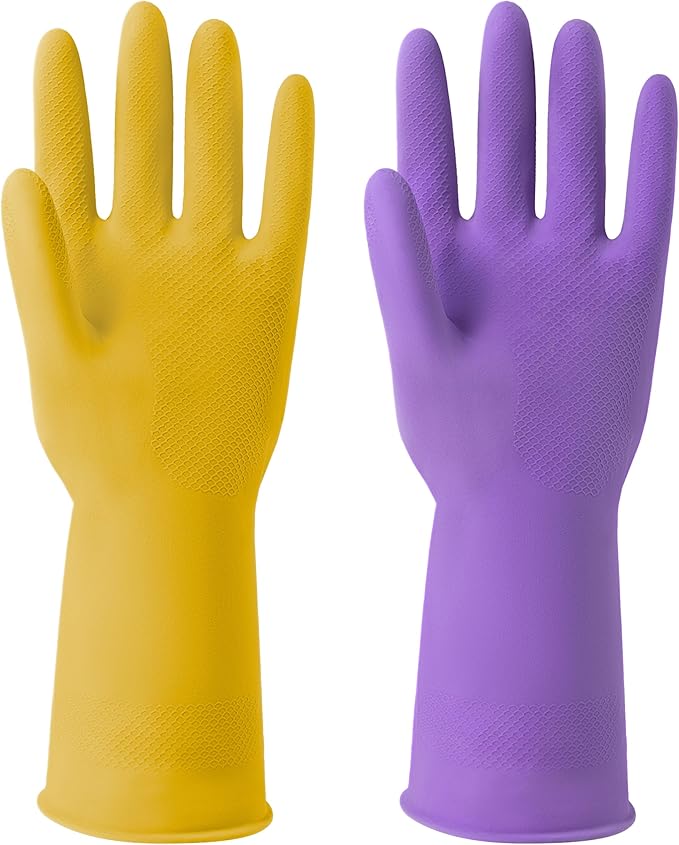 FMP Brands 3/6/12/60 Pairs Cleaning Gloves, Waterproof Rubber Gloves for Washing Dishes, Non-Slip Latex Dishwashing Gloves