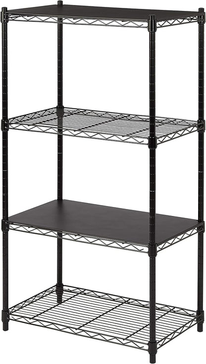 Amazon Basics 2-Shelf Stackable Storage, 13.3" D x 23.2" W x 22.2" H, Black