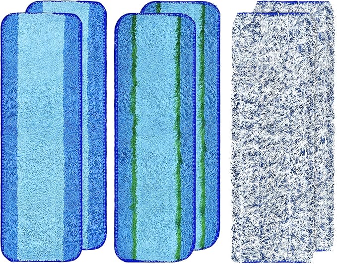 6 Pack Microfiber Cleaning Replacement Pad for Bona Mop,Washable Reusable Microfiber Cleaning Mop Pad for Hardwood Floor,Wet Dry Use,2 Deep Cleaning Pad+2 Microfiber Cleaning Pad+2 Dusting Mop Pad