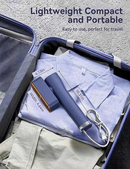 Steamer for Clothes, Sundu Portable 2-in-1 Steamer & Iron, 15s Heat-up, 100ml Tank, Ironing Gloves, 20 Min Steam, Wrinkle Remover, Garment Steamer for Travel & Home(Blue)