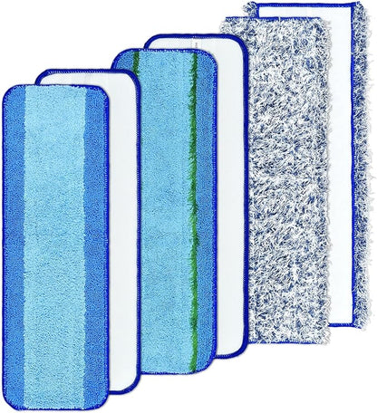 6 Pack Microfiber Cleaning Replacement Pad for Bona Mop,Washable Reusable Microfiber Cleaning Mop Pad for Hardwood Floor,Wet Dry Use,2 Deep Cleaning Pad+2 Microfiber Cleaning Pad+2 Dusting Mop Pad