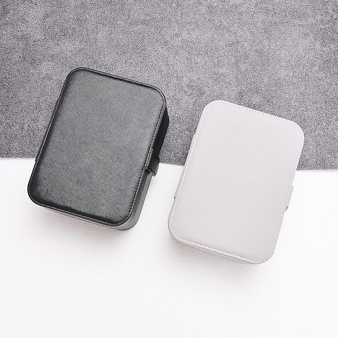 2 Layer Portable Jewelry Box, Large Jewelry Travel Case with 4 Jewelry Pouches, Medium Size Jewelry Organizer Box for Earrings, Necklaces, Bracelets (light gray)
