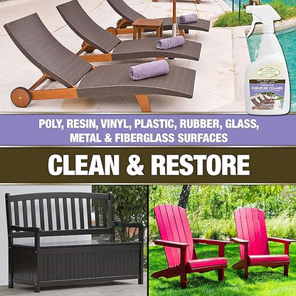 STAR BRITE Outdoor Collection Furniture Cleaner Spray - All-Surface Cleaner for Poly, Resin, Vinyl, Plastic, Rubber, Glass, Metal, and Fiberglass - 32 OZ (51932)