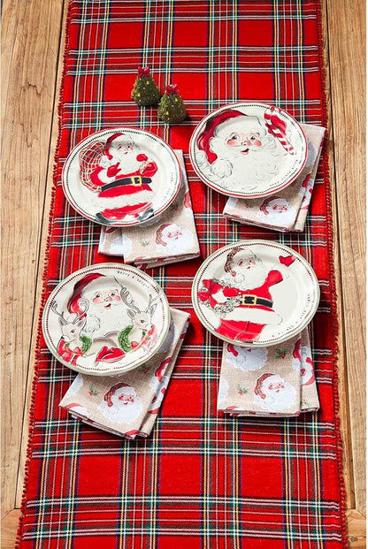 Mud Pie Santa Salad Christmas Plate, Gift, 8" dia