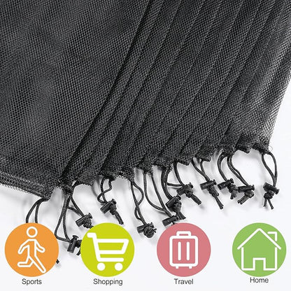 iMucci 18"X24" 12Pcs Mesh Laundry Drawstring Bag Nylon Drawstring Gym Bag with Cord Lock Closure