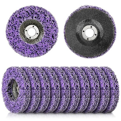 WICHEMI 10 Pack 4'' x 5/8'' Strip Discs Rust Remover Paint Stripping Wheel for Angle Grinder, Quick Abrasive Discs Rust Oxidation Surface Cleaning