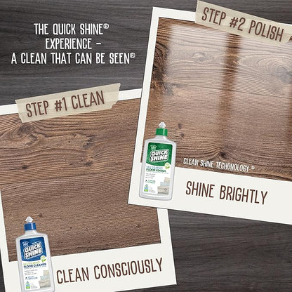 Quick Shine Ultimate Gold Clean + Polish Mop Kit | All-in-One 11 Pc Kit w/Interchangeable Attachments | Cleaner & Polish Included | No Batteries Needed | All Floors Pro Cleaning System | 2-in-1 Mop