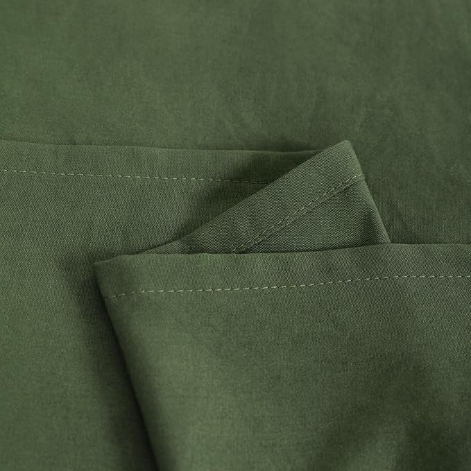 NTBAY Toddler Bedding Set - 4 Piece Soft and Breathable Crib Bedding Set for Boys and Girls, Includes Quilted Comforter, Fitted Sheet, Flat Top Sheet and Envelope Pillowcase, Olive Green
