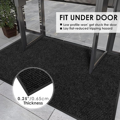 2′ x 39′ Front Door Mat Indoor Outdoor Entrance, Commercial Floor Mat Heavy Duty Dirt Trapper Entryway Doormat, Custom Size Non Slip Rubber Backing Welcome mat, Door Mat for High Traffic Area