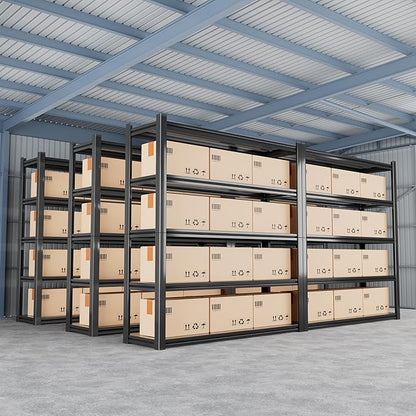 48.2" W Garage Shelving 3000LBS Storage Shelves Heavy Duty Garage Storage Shelves Adjustable 5 Tier Metal Shelves for Storage Industrial Heavy Duty Shelving Utility Shelf 24.2"Dx48.2"Wx 72.2"H