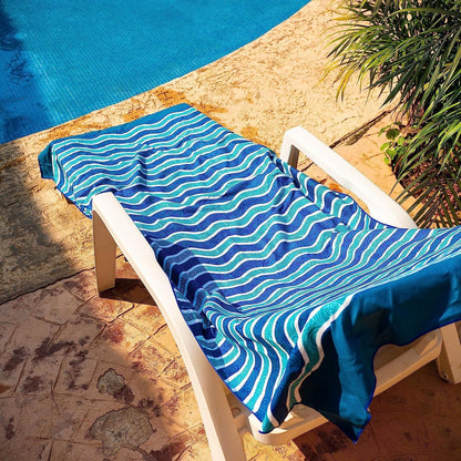 Elite Trend Quick Dry Towel Large 63x31 Inch - Microfiber Beach Towel - Perfect for Beach, Travel, Swimming, Pool, Yoga, Hiking, Camping - Lightweight, Fast Drying, Compact for Adults (Blue Sea)