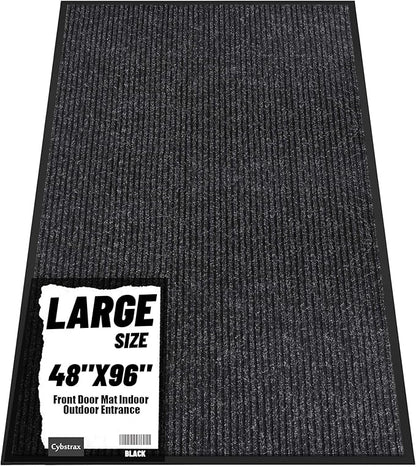 Front Door Mat Indoor Outdoor Entrance, 48" x 96" Dirt Resistant and Absorbent Door Mat, TPR Backing Non-Slip Doormats, Easy to Clean, Low Profile Welcome Floor Mat for Outside Entry