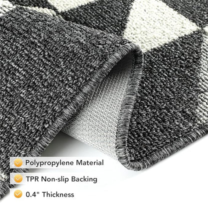 hicorfe Indoor Doormat,24"x35" Front Back Door Mat Rubber Backing Non Slip Door Mats,Low-Profile Absorbent Resist Dirt Entryway Doormat Inside Floor Mats for Entrance