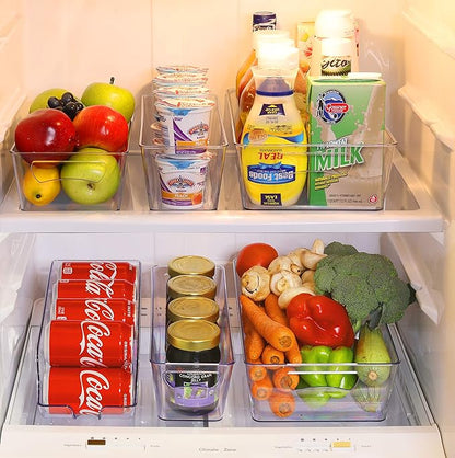 SimpleHouseware Refrigerator Storage Organizer Bins, Assorted Set of 6