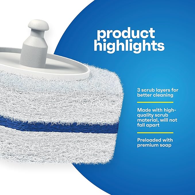 Disposable Prefilled Toilet Cleaning Scrubbers, 30 Count