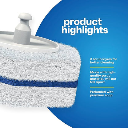 Disposable Prefilled Toilet Cleaning Scrubbers, 30 Count
