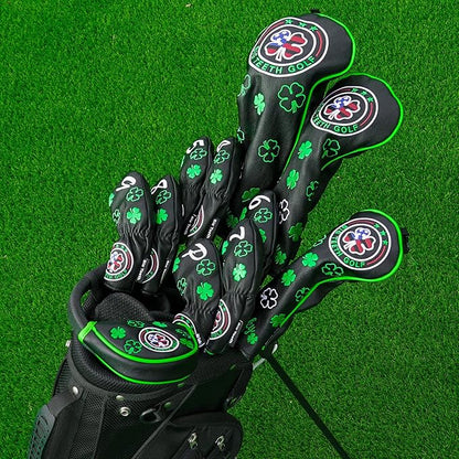 BIG TEETH Putter Cover Mallet Putter Cover Half Mallet Small Golf Headcover, Mini Club Head Protector Magnetic Closure Black Leather for Odyssey White Hot #5 Golf Rossie Tour Edge Chipper etc