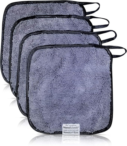 Life Miracle Nano Towels Minis - Amazing Eco Fabric That Cleans Virtually Any Surface with Only Water. Travel Size. No More Paper Towels Or Toxic Chemicals. 4-Pack (8x8, Grey)