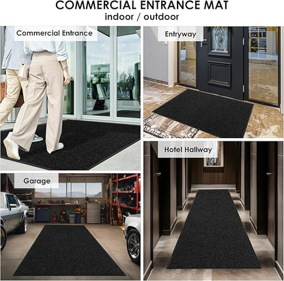 3′ x 14′ Front Door Mat Indoor Outdoor Entrance, Commercial Floor Mat Heavy Duty Dirt Trapper Entryway Doormat, Custom Size Non Slip Rubber Backing Welcome mat, Door Mat for High Traffic Area
