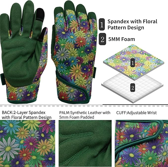 Thorn Proof&Puncture Resistant Gardening Gloves with Grip,Garden Gloves for Women, Leather Work Gloves,Gifts