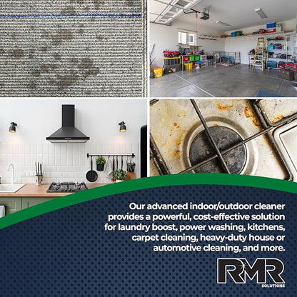 RMR Degreaser and Cleaner - Ready to Use Indoor/Outdoor Formula Works on Contact, For Heavy-Duty Cooking Surfaces, Indoor, Outdoor, Automotive, and Equipment Cleaning, 1 Gallon
