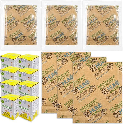62% Size 8 Two-Way Humidity Control Packs, 120 Pack 8 Gram for Storing 1 oz, Moisture Control Packets Individually Wrapped