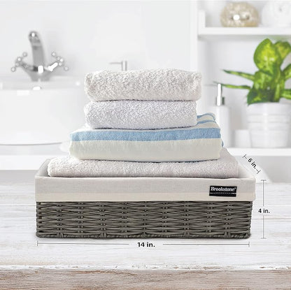 Brookstone Wicker Shelf Storage Basket Decorative Shelf Bin, bathroom organizers and storage, Boho Living Room Decor, Summer Storage 2025 - Single Basket