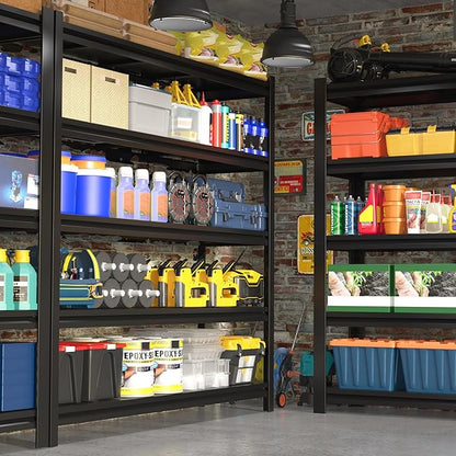 84“H Garage Shelving Heavy Duty Storage Shelves 3000 LBS Adjustable 5 Tier Metal Shelving Uints and Storage for Garage, Warehouse, Commercial, 48" W x 24" D x 84" H, 3 Packs