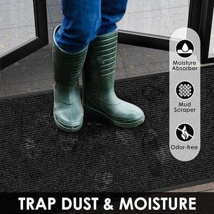 4′ x 20′ Front Door Mat Indoor Outdoor Entrance, Commercial Floor Mat Heavy Duty Dirt Trapper Entryway Doormat, Custom Size Non Slip Rubber Backing Welcome mat, Door Mat for High Traffic Area