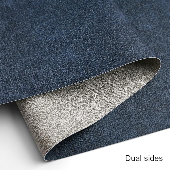 Table Runners 72 Inches Long, Dual-Sided Faux Leather Farmhouse Table Runner Waterproof Heatproof Non-Slip for Living Room Party Home Decor Holiday Decorations(Gray Blue, 12 x 72 Inch)