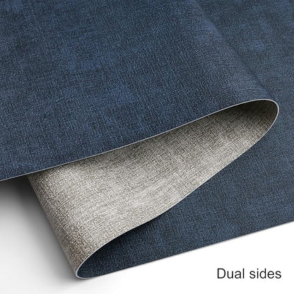 Table Runners 72 Inches Long, Dual-Sided Faux Leather Farmhouse Table Runner Waterproof Heatproof Non-Slip for Living Room Party Home Decor Holiday Decorations(Gray Blue, 12 x 72 Inch)