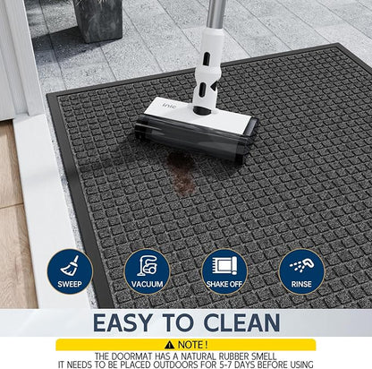 Indoor Outdoor Front Door Mats, 48" x 36" Rubber Backing Non Slip Durable Welcome Floor Mats for Patio, Garage Entrance, Stain and Fade Resistant Commercial Doormats for High Traffic