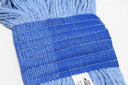 Turkey Creek Essentials Mop Heads Commercial Grade USA Made Looped End Heavy Duty Large Mop Head of Blue 4-Ply Synthetic Yarn Industrial Wet Mop Head Replacement and String Mop Refills (12, Large)