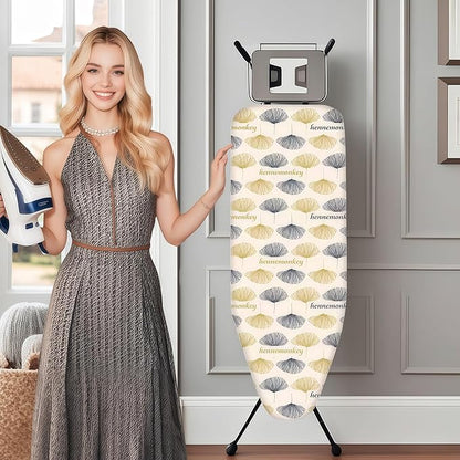 Ironing Board Cover with Two 5MM Thick Feltpads,15"x48"Heat Resistant Replacement Ironing Board Cover and Pad,Fits Standard Ironing Boards,Durability and Easy to Install