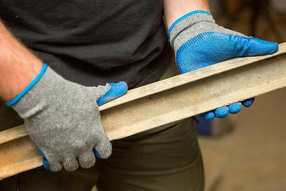 G & F Products - 3100XL-10 120 Pairs X-Large Rubber Latex Double Coated Work Gloves for Construction, gardening gloves, heavy duty Cotton Blend Blue