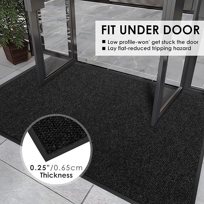 4′ x 53′ Front Door Mat Indoor Outdoor Entrance, Commercial Floor Mat Heavy Duty Dirt Trapper Entryway Doormat, Custom Size Non Slip Rubber Backing Welcome mat, Door Mat for High Traffic Area