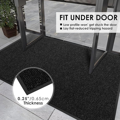 2′ x 45′ Front Door Mat Indoor Outdoor Entrance, Commercial Floor Mat Heavy Duty Dirt Trapper Entryway Doormat, Custom Size Non Slip Rubber Backing Welcome mat, Door Mat for High Traffic Area