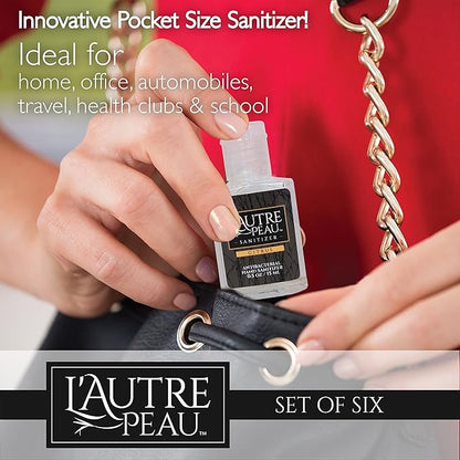 L'AUTRE PEAU Advanced Hand Sanitizer Gel with Aloe Vera, Citrus Scented 0.5 Fl Oz Travel Size Multi Pack – Flip Cap Bottles (6, No travel Strap)