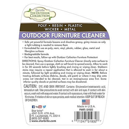 STAR BRITE Outdoor Collection Furniture Cleaner Spray - All-Surface Cleaner for Poly, Resin, Vinyl, Plastic, Rubber, Glass, Metal, and Fiberglass - 32 OZ (51932)
