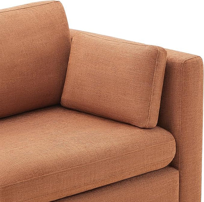 CHITA Oversized Modular Cloud Sectional Fabric Sofa Set, FSC Certified U Shaped Couch Reversible Chaise Modular Sectional,112 inch Width,5 Seat Modular Sofa Includes 2 Storage Ottomans, Terracotta