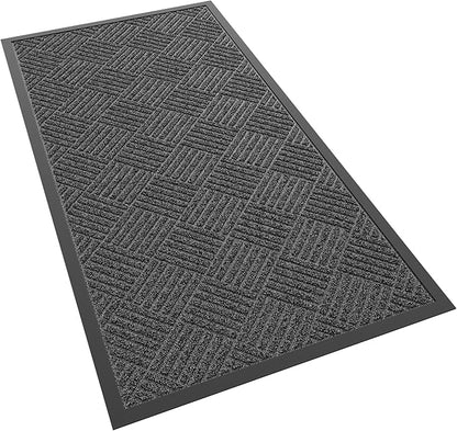 Front Door Mat, 4' x 2' Heavy Duty Indoor Outdoor Doormat, Non-Slip Backing Welcome Mats for Entryway, Low Profile, Commercial Door Mats