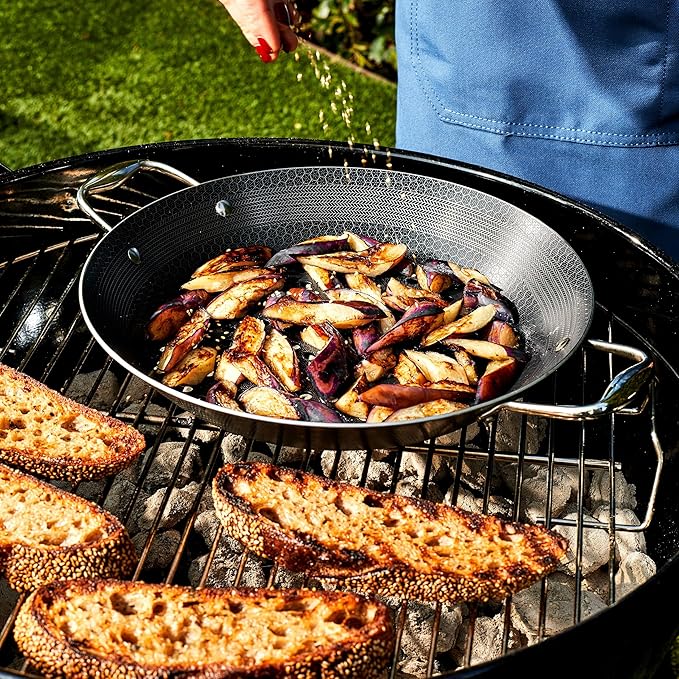 HexClad Hybrid Nonstick BBQ Grill Pan, Dishwasher-Friendly, BBQ and Oven-Safe Up to 900°F