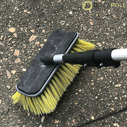 DOCA Scrub Brush Attachment for Long Handle Extension Pole - Outdoor Broom and Scrubbing Brush for House Floor, Deck, Patio, Car - Hard Brush