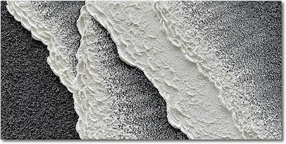 NANKAI Hand Painted black and white abstract canvas art oil painting waves landscape home wall decoration painting 24x48 inches